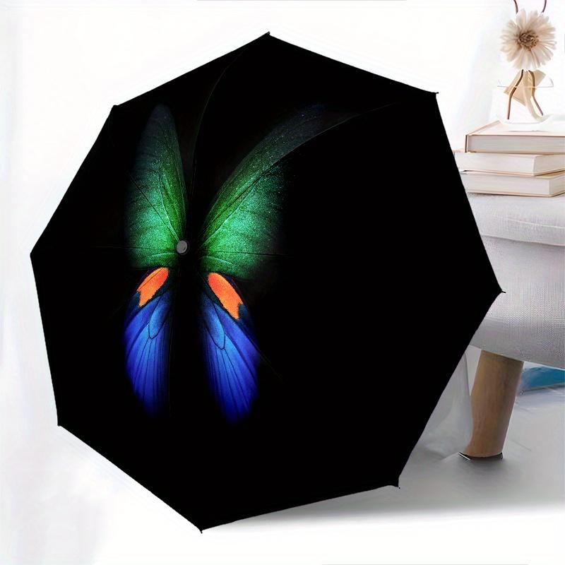 Colorful Butterfly Wings Phone Wallpaper BackgroundUmbrella, Cute Umbrella with Cute Design, Portable 3-Fold Compact Umbrella for Men & Women, Valenti