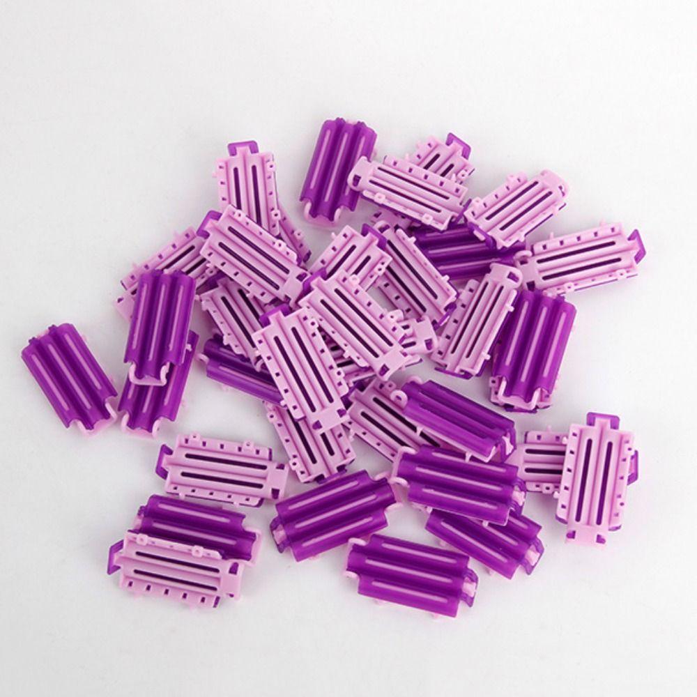 50pcs/bag Purple Wave Perm Rod Bars Pink DIY Curler Fluffy Hair Roots Perm Hair Clip  Barber