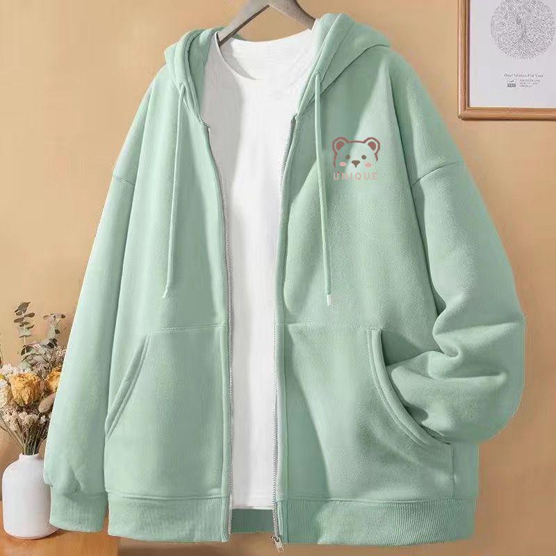 Women's Korean-Style Hooded Cardigan: Heavyweight Spring/Autumn Jacket for Students