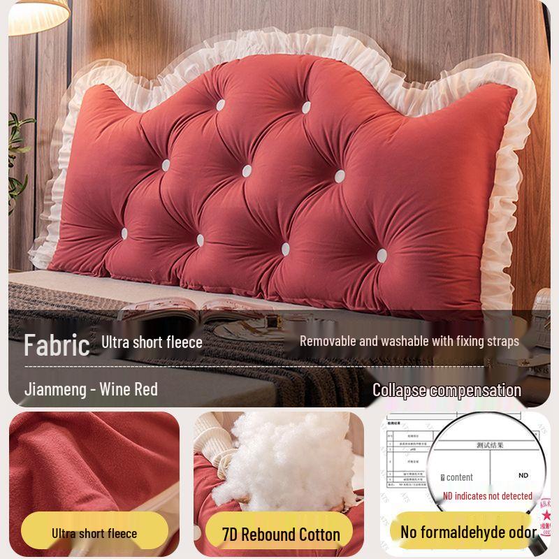 Princess Crown Removable & Washable Headboard Cushion – Large, Soft Upholstered Lumbar Pillow for Bedside & Tatami