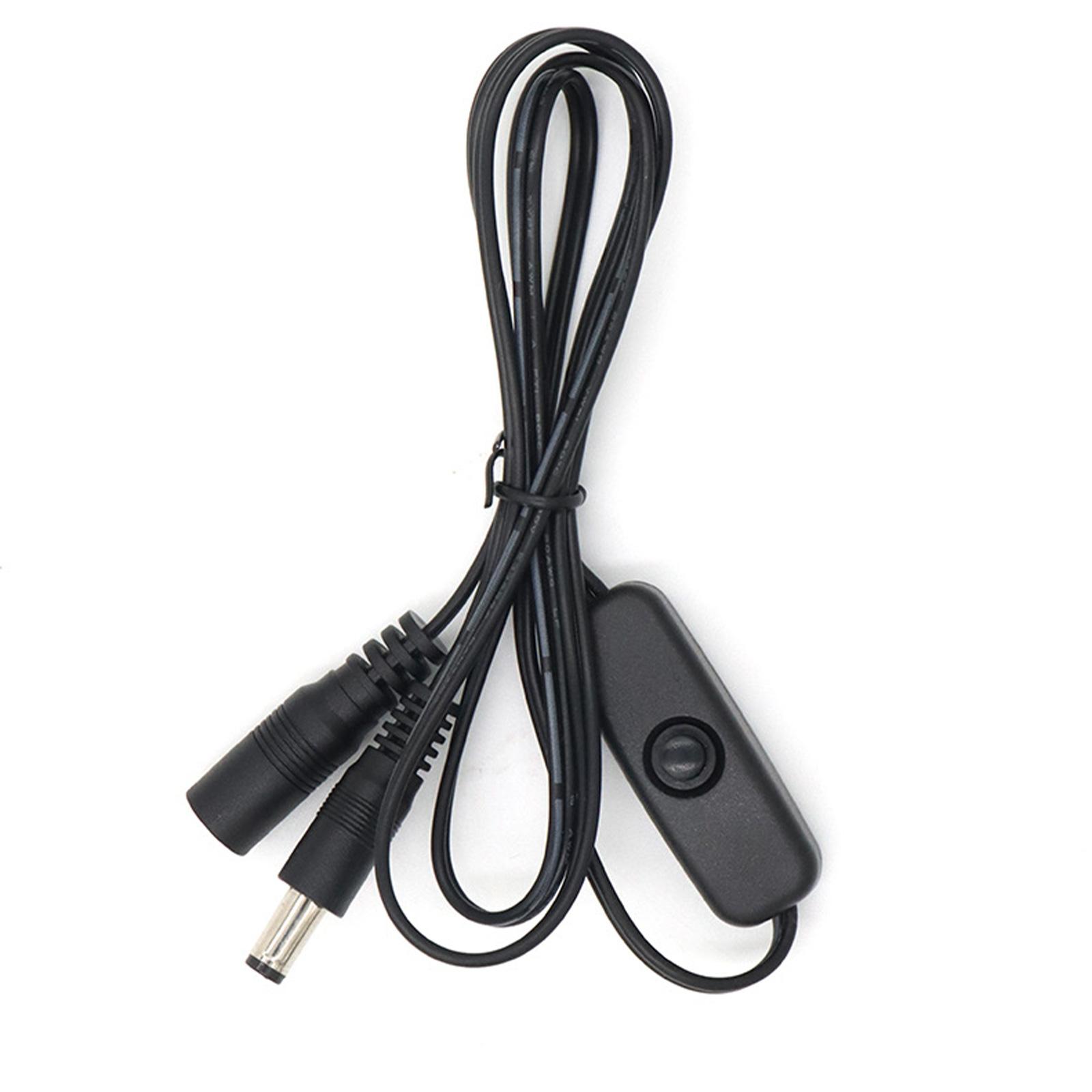 

DC5.5x2.1mm Male to Female Power Cables with Switches for LED Strips CCTV Cameras No Soldering Required 1