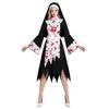 Bloody Nun Cosplay Costume Dress With Headpiece Anime Game Role Play Gothic Horror Theme