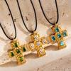 Metal Cross Pendant Necklace Irregular Exaggerated Necklace Jewelry INS Vintage Necklace  Gift