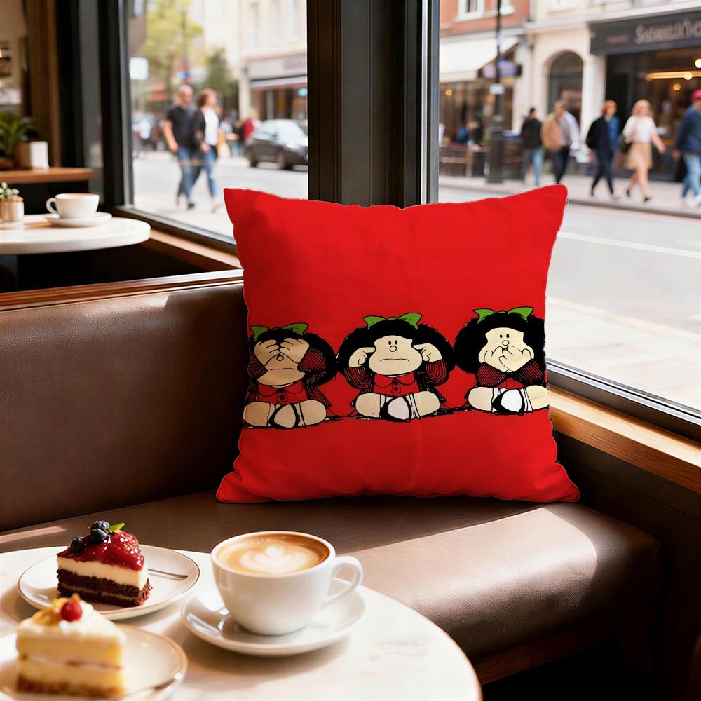 Cartoon Mafalda Cushion Cover Decorative Cushions Covers Cover Sofa x Pillow Piece x x Pillowcase