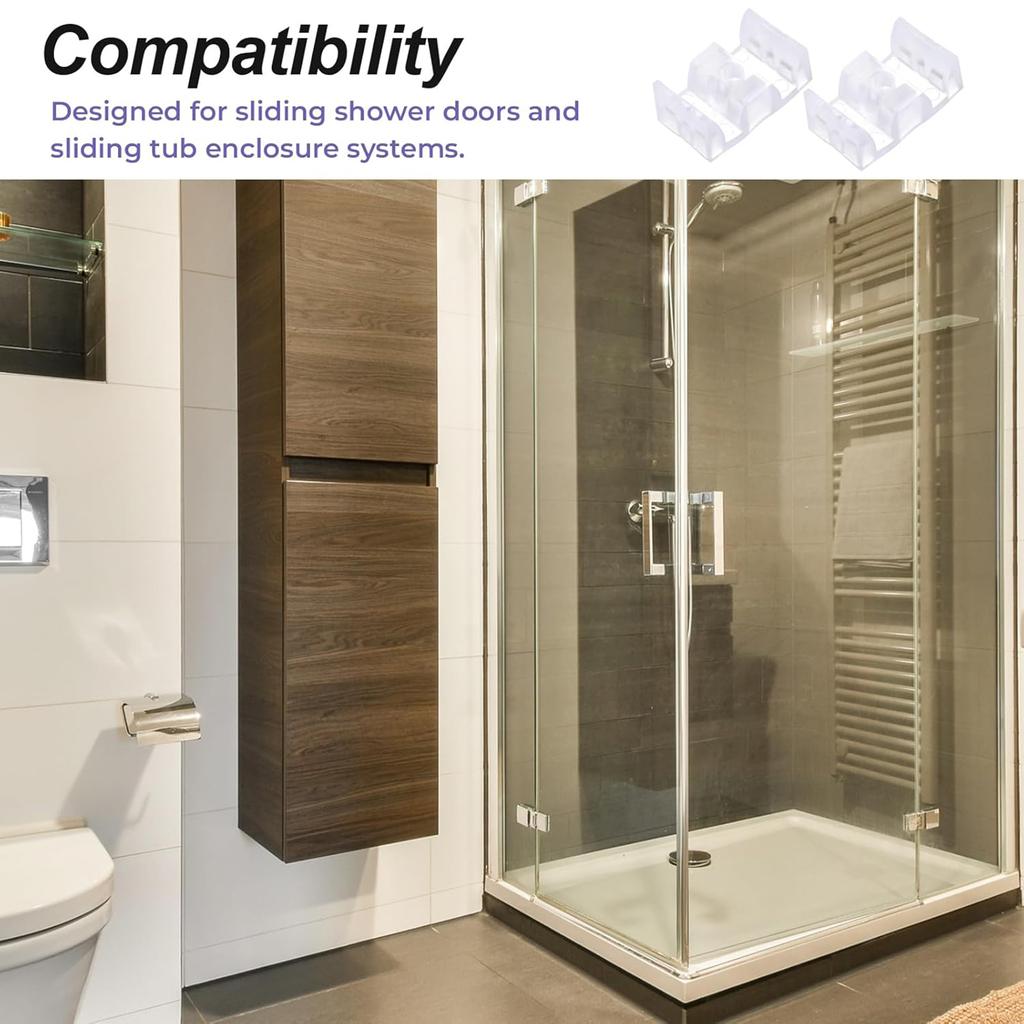 8Pieces Multipurpose Sliding Shower Door Guards Sturdy ABS Materials Bumpers for Frame Glass Door Protective Use