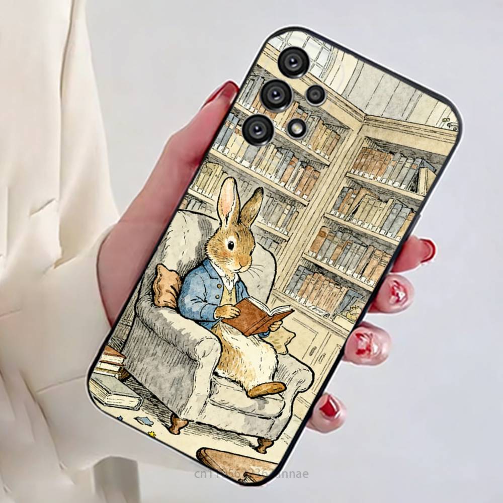 

Cute P-PeterS Rabbit Phone Case For Samsung Galaxy A13,21s,22,31,32,52,53,71,80,A91 Soft Black Shell Samsung A20S