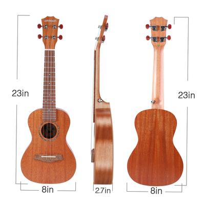 23 Zoll Akustik-Ukulele-Set, Mahagoni-Sperrholz-Ukulele mit Gigbag, Ukulele-Gurt, Ersatzsaiten