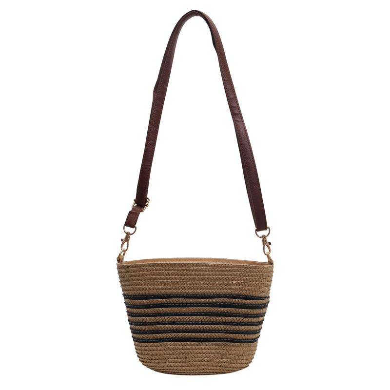 

Модная брендовая женская маленькая сумочка Simplicity Straw Fabric Bucket Crossbody сумка через плечо летний пляжный кошелек для женщин на отдыхе