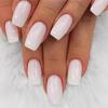 Simple Versatile Medium-Length White Square Fake Nails - Solid Color Nail Art Tips