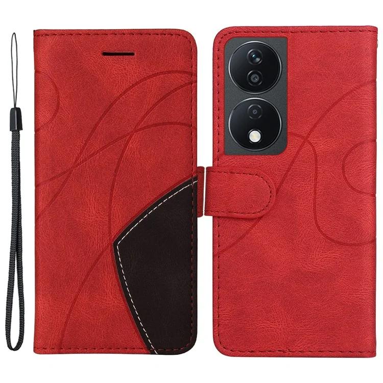 

KT Leather Series-1 For Honor X7b 4G / 90 Smart Cell Phone Case Color Splicing Leather Cover