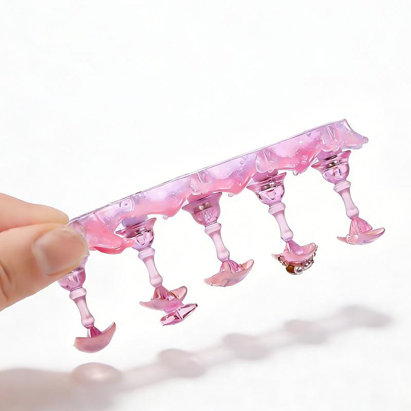 1 Set Lotus Laser Aurora Ice Clear Magnetic Nail Tip Display Stand For Manicure Press-On Nail Training Acrylic Showing Shelves