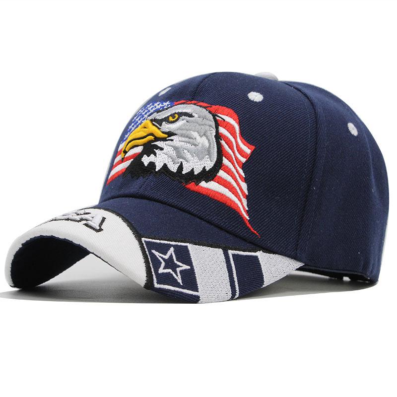 Eagle Embroidered Baseball Cap American Flag Cap Shade Letter Curved Brim Shade