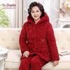 YUZHAOLIN Women's Triple-Layer Coral Fleece Thermal Pajamas