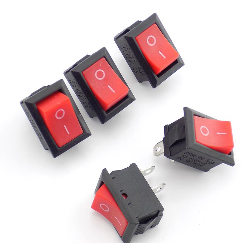 

5 шт. 2-контактный кулисный переключатель для лодки, 6A/250 В переменного тока, 10 А, 125 В переменного тока, 15*21 мм, кнопка для приборной панели автомобиля, грузовика, фургона, квадроцикла, дома 5pcs красный