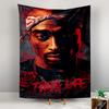 Тупак 2Pac Thug Life Красные Розы Декоративный Настенный Гобелен Подвесной Гобелен для Спальни Общежития Подарок