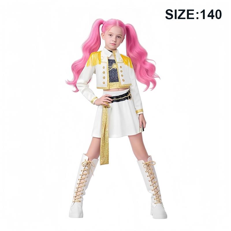 K-Pop Hunter Cossplay Girls Costume Pop Singer Halloween Costume Kids Dress Up Stage Suit