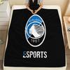 Coperta in Flanella Stampata Logo Atalanta BC, morbida coperta per camera da letto divano, lavabile, merchandising tifoso di calcio, ottimo regalo.