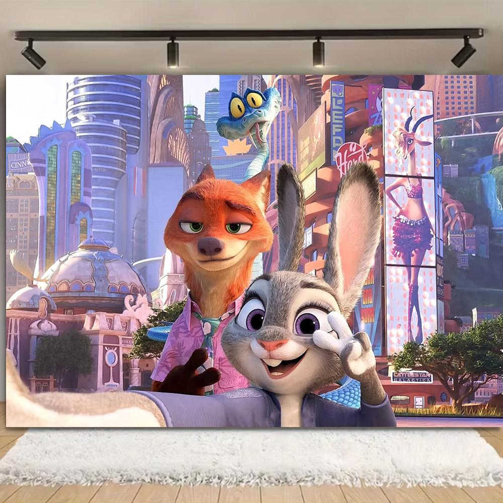 Zootopia 2 Arazzo Decorazione per la Casa Appeso a Parete per Camera da Letto Soggiorno Decorazione Multi-Scena Multi-Dimensioni Decorazione Personalizzata per la Stanza