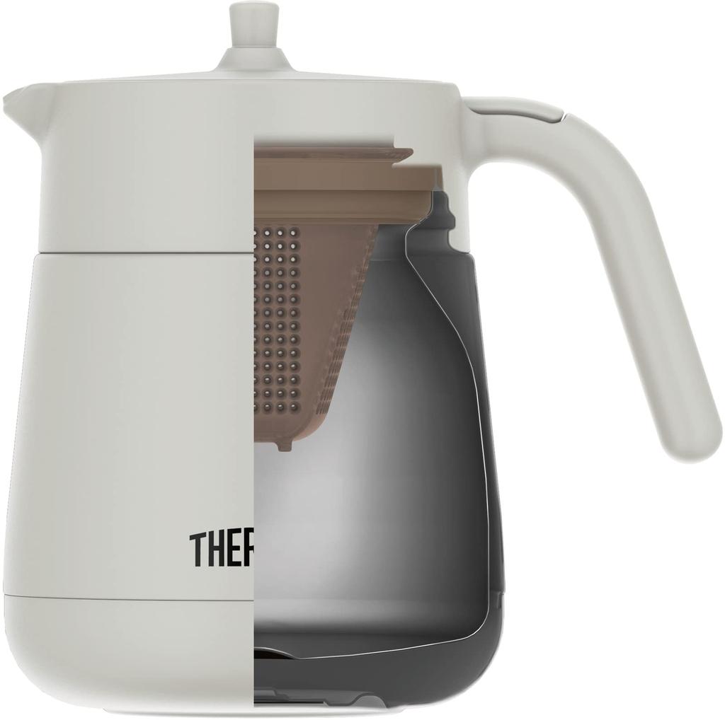 Thermos Vacuum Insulated Teapot with Strainer, 700ml, Light Gray, TTE-700 LGY