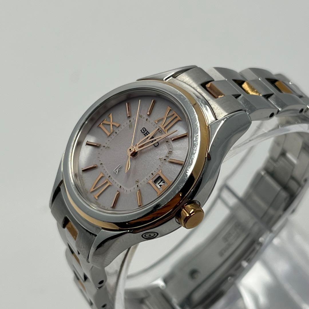 [Радио-солнечные/Хорошее состояние] Seiko Rukia Eco Drive радио-часы с циферблатом цвета сакуры, в рабочем состоянии