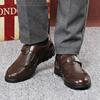 Breathable Sandals for Men Casual Genuine Brown Leather Sandals Hollow Out Business Casual Flat Shoes