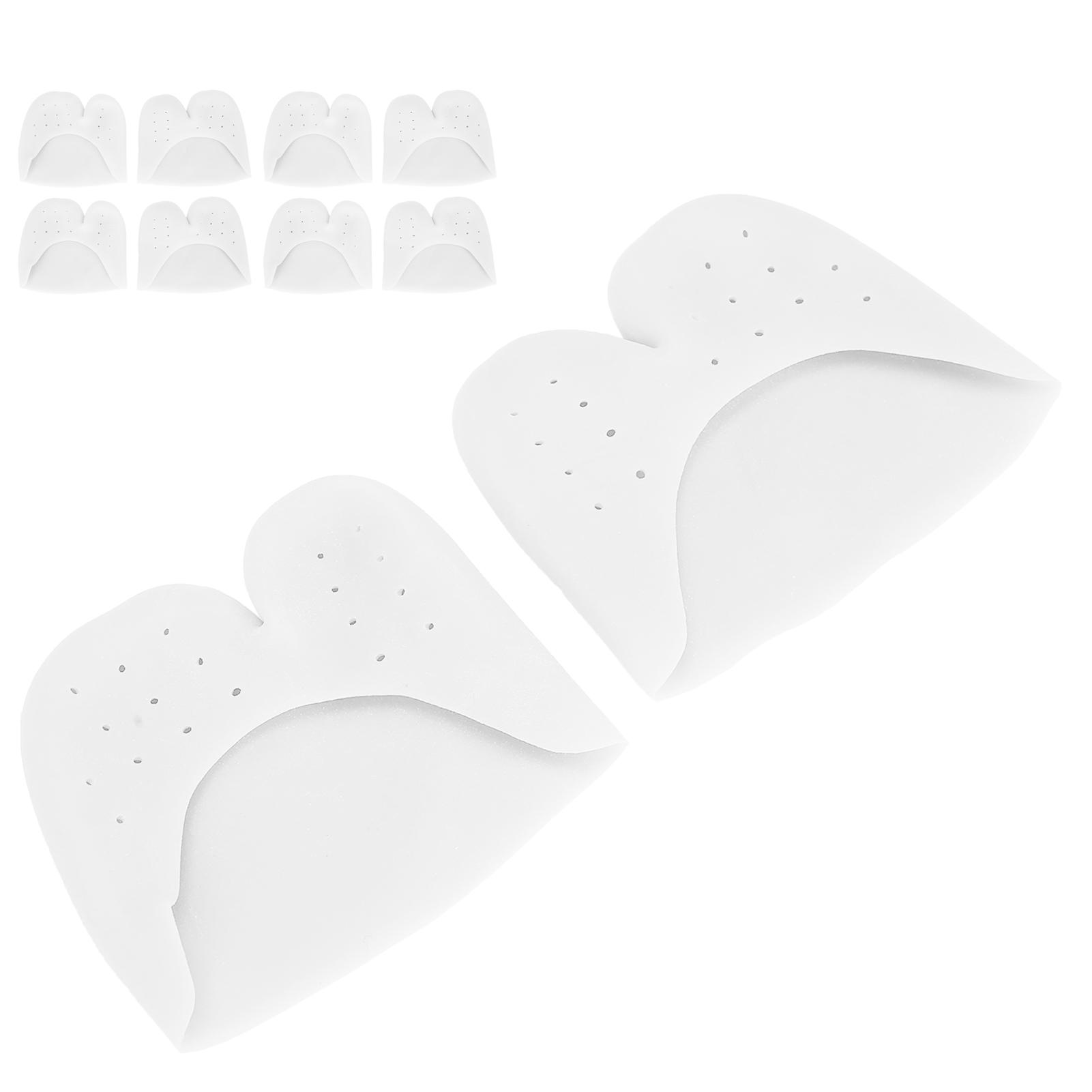 

5Pairs Toe Cap Cover WShaped SEBS Forefoot Cushioning Pad Protector with Breathable Hole(White )