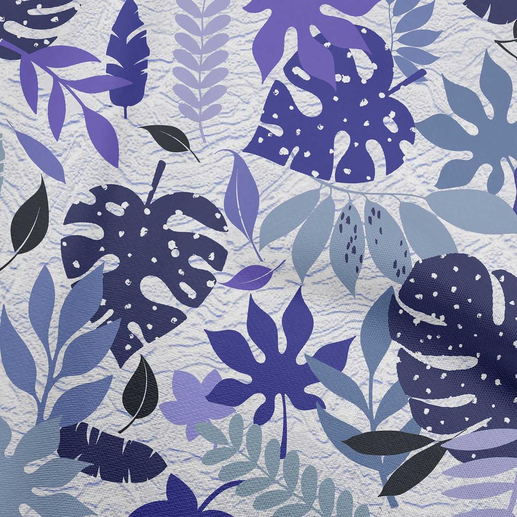 oneOone Cotton Flex Blue Fabric Leaves Sewing Craft Projects Fabric Prints By Yard 40 Inch