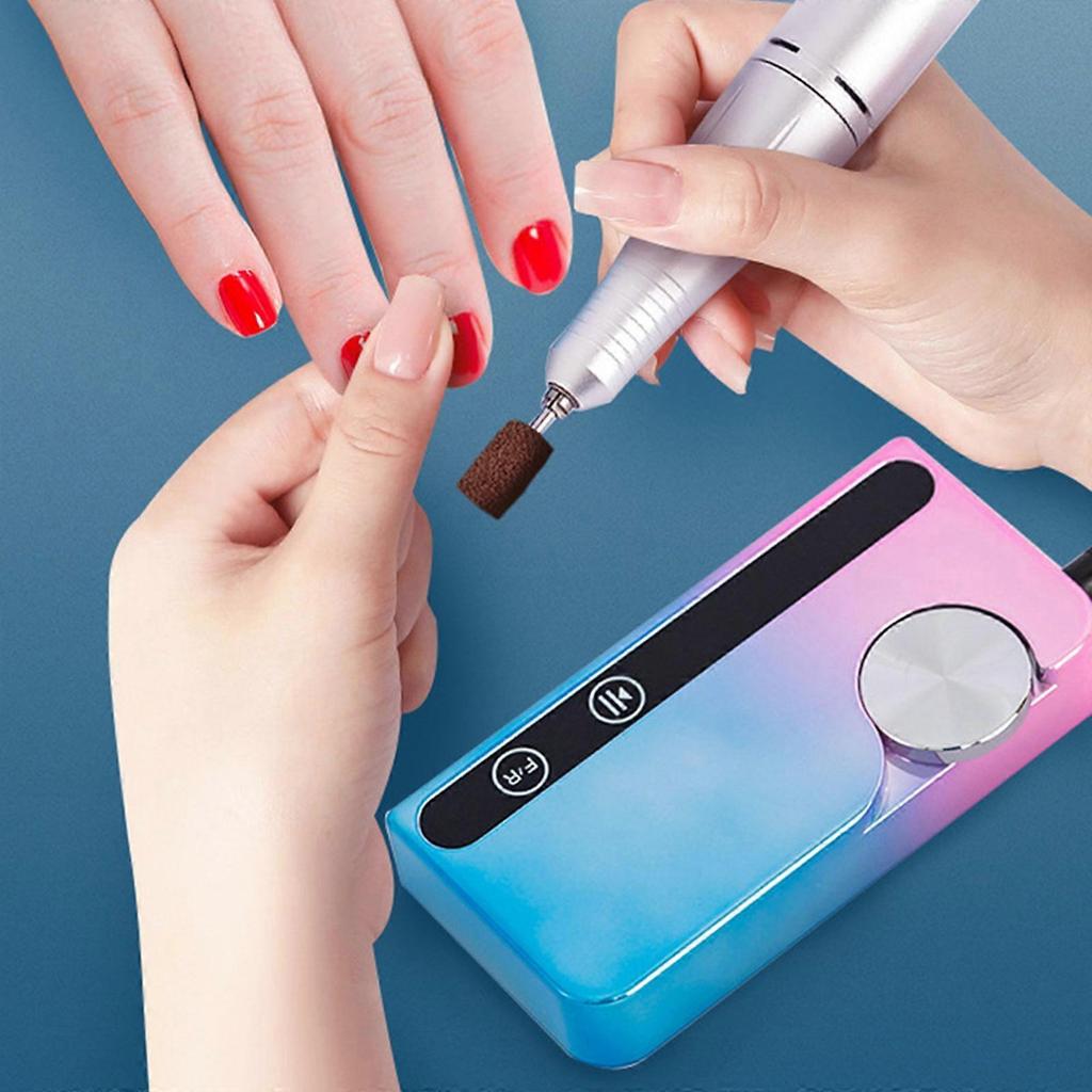 45000rpm Nail Drill Set Electric Nail Drill Machine Nail Polishing Machine with Nail Drill Bits Nail File Drill Set Metallic Gray Less
