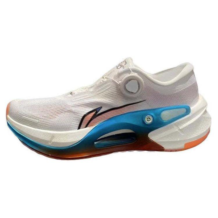 Li Ning Lijun 7 Pro Shock Absorbing Breathable Rebound Low Top Running Shoes Women Running Shoes White Blue Orange ARZT002-3