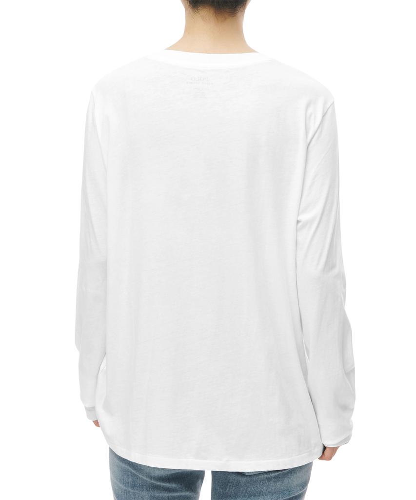 POLO RALPH LAUREN W Cotton Jersey Long Sleeve Tee - White
