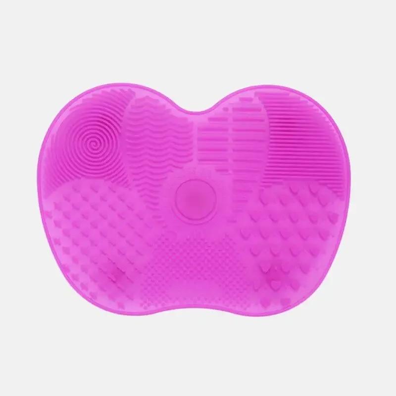 Almofada de Limpeza para Pincéis de Maquiagem de Silicone Multicor em Formato de Maçã com Ventosa Almofada de Limpeza para Pincéis de Beleza Ferramenta de Beleza Almofadas de Limpeza