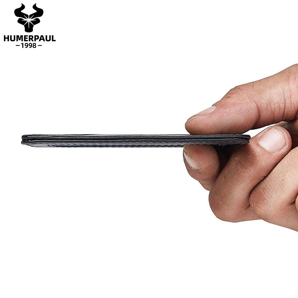 Humerpaul Кошелек из 100% коровьей кожи для карт зелёный — фото 6