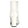 Allegra K Women's Zipper Ankle Boots with Chunky Heel and Pointed Toe, White, Size 24.5cm