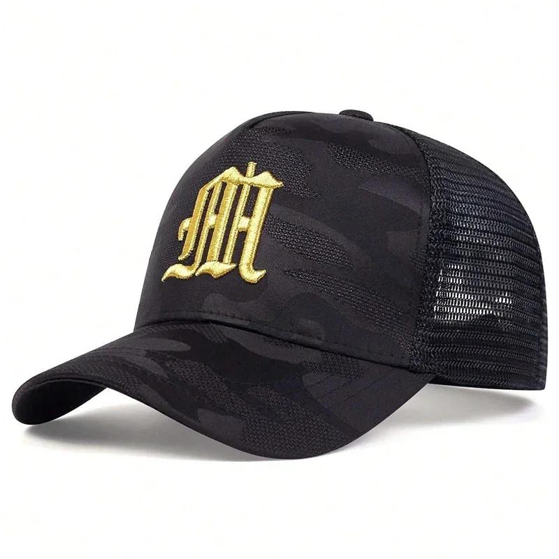

Unisex M Letter Embroidery Camouflage Baseball Net Caps Outdoor Adjustable Spring And Summer Casual Sunscreen Hat