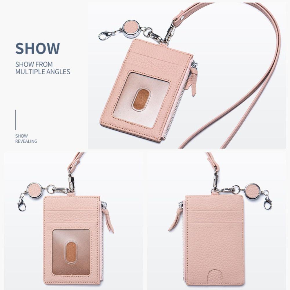 Portable Reel Strap Badge Holder with Lanyard Male Wallet Neck Strap Card Holder  Male