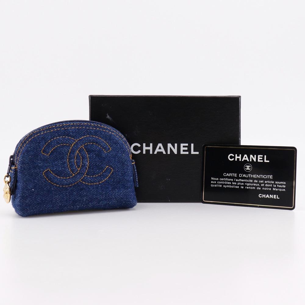 CHANEL COCO Mark Pouch A02789X03304 Mini pouch 97P Blue denim Women Used