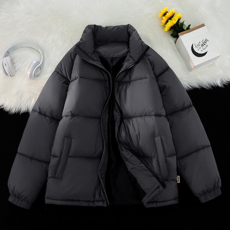 

Autumn and Winter Men s New Men s Jackets Loose Casual Warm Cotton Coats Men s Youth Tops Simple Stand-up Collar Bread Coat S