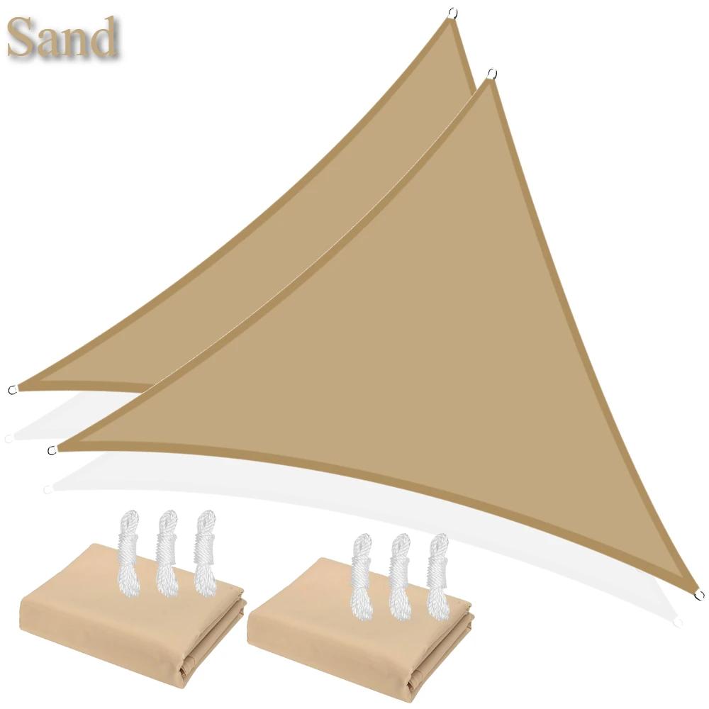 2Pack 5/3.6/3/2M Triangle Sun Shade Sail Waterproof UV Block Sun Shelter Awnings Canopy for Garden Yard Patio Sunscreen Sunsails