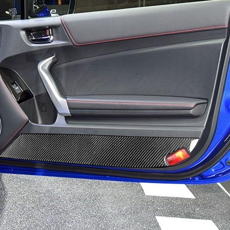 Real Carbon Fiber Car Accessories Door Decorative Panel Cover Soft Sticker For Subaru BRZ Toyota 86 GT86 2017 2018