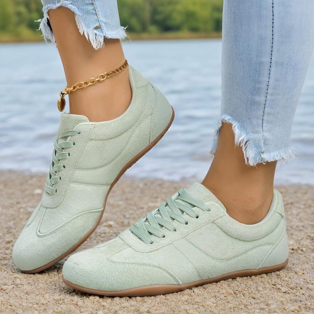Damen Freizeitschnürer Outdoor Retro Flache Turnschuhe Leichte Bequeme Strapazierfähige Weiche Sohle Sneaker