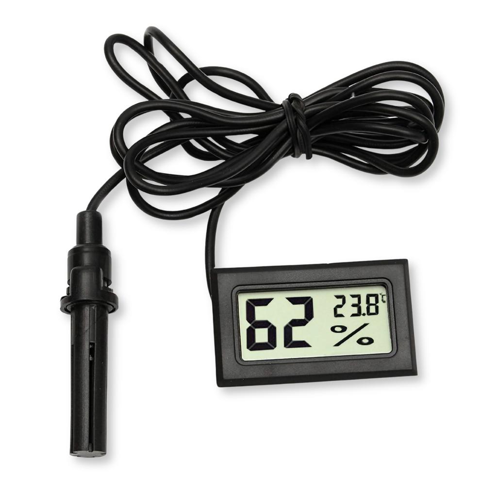 Thermometer-hygrometer with probe for terrarium Digital thermo-hygrometer, 2 in 1