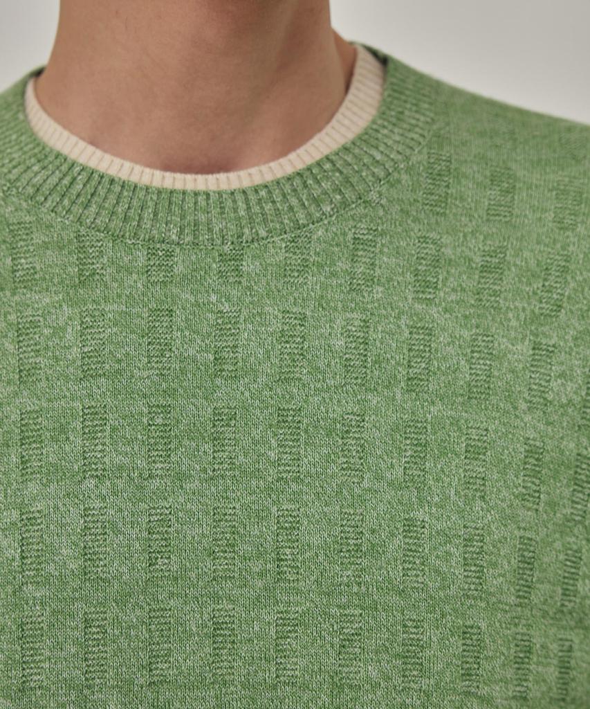 THEKNITCOMPANY Abyss Linen Brick Crewneck - Verdant Green