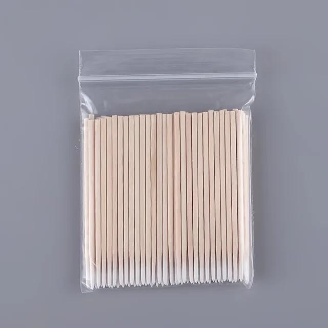 100 Stück 7cm Microblading Wattestäbchen Spitze, Holzstäbchen Applikator, Tattoo P, Make-up Kosmetik Applikator Stäbchen Nägel