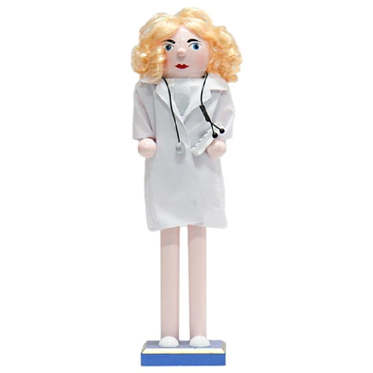 Hand Painted Nurse Wood Nutcrackers Holiday Nurse Figurine Charm Wood Nutcrackers Ornament for Office Decors