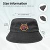 Cappello a secchiello pesante della band Slayer per ragazza Vocation Denim metallico invecchiato Lavato Cappello a tesa larga per la pesca Cappelli da pescatore Cappello a tesa corta
