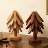 Wooden Placemat Tree Trivet Non-Slip Heat Insulated Cup Coaster Set for Cookware Stove Pan Bowl Teapot Hot Dishes Kitchen Dining