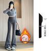 High-Waisted White Shark Pants: Fleece-Lined, Flared, Slimming, and Versatile for Autumn and Winter