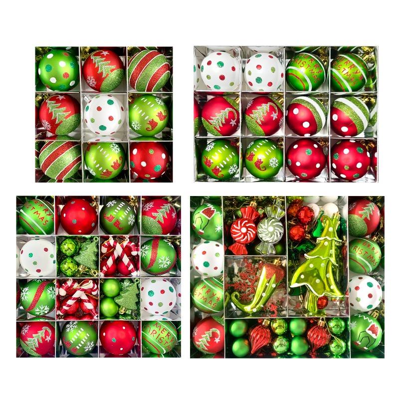 12 st/34 st Plast Julgransprydnad Pärlemorskimrande Tallkotte Dekor Handmålad Grön Hängande Kula för Jul Hemmafest Dekoration