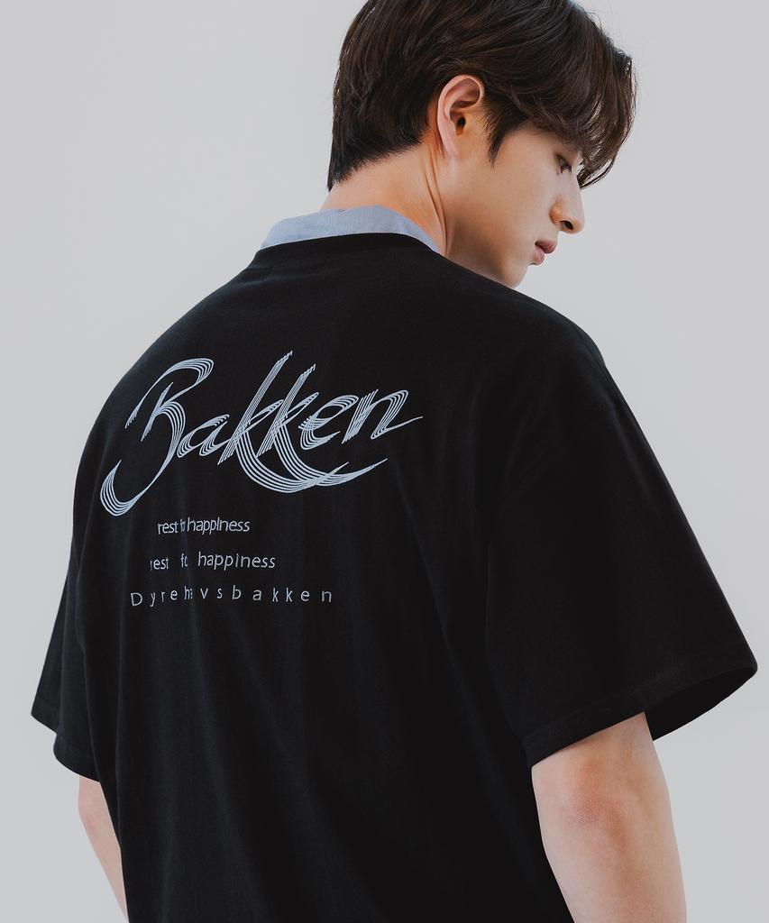 BAKKEN Logo Artwork Short Sleeve T-Shirt Bk3982_Black