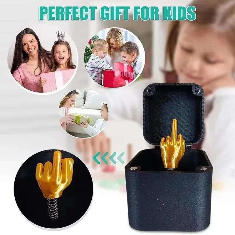 Neuer Mittelfinger InBox Kreativ Lustige Dekorationsbastelarbeiten 3D-Druck Mittelfinger Weihnachtsgeschenkboxen Familienspiel Geschenk Lustiges Spielzeug